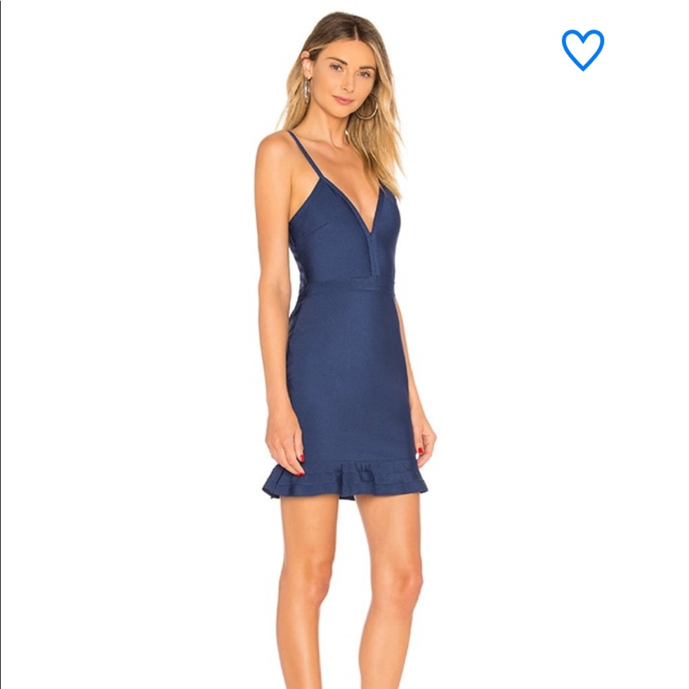marin ruffle bandage mini dress